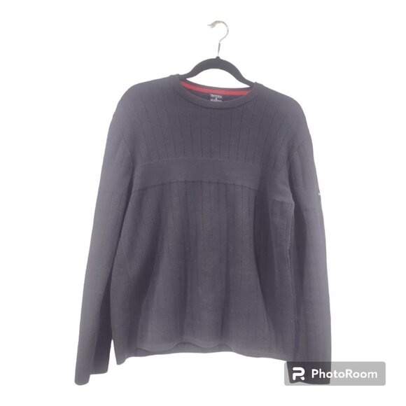 Nautica Heavyweight Cotton Navy Knit Sweater Size M - Picture 2 of 6